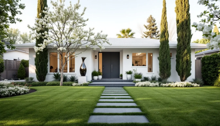 consider adding potted plants or red flowers at the entrance for added charm.