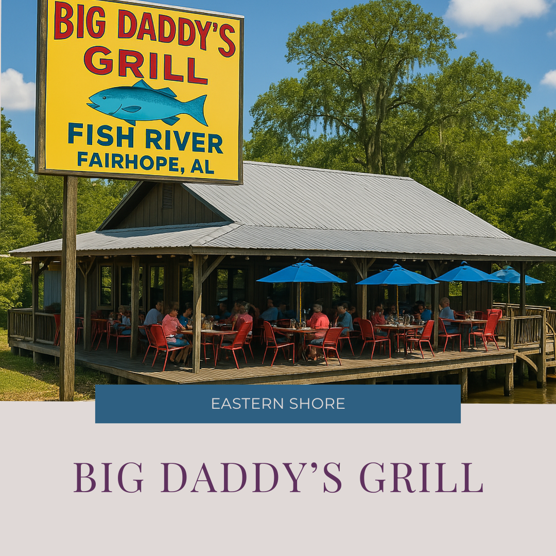 Big Daddy’s Grill Fish River Fairhope, Alabama, located along Fish River, is a popular spot for fresh seafood and Southern cuisine.