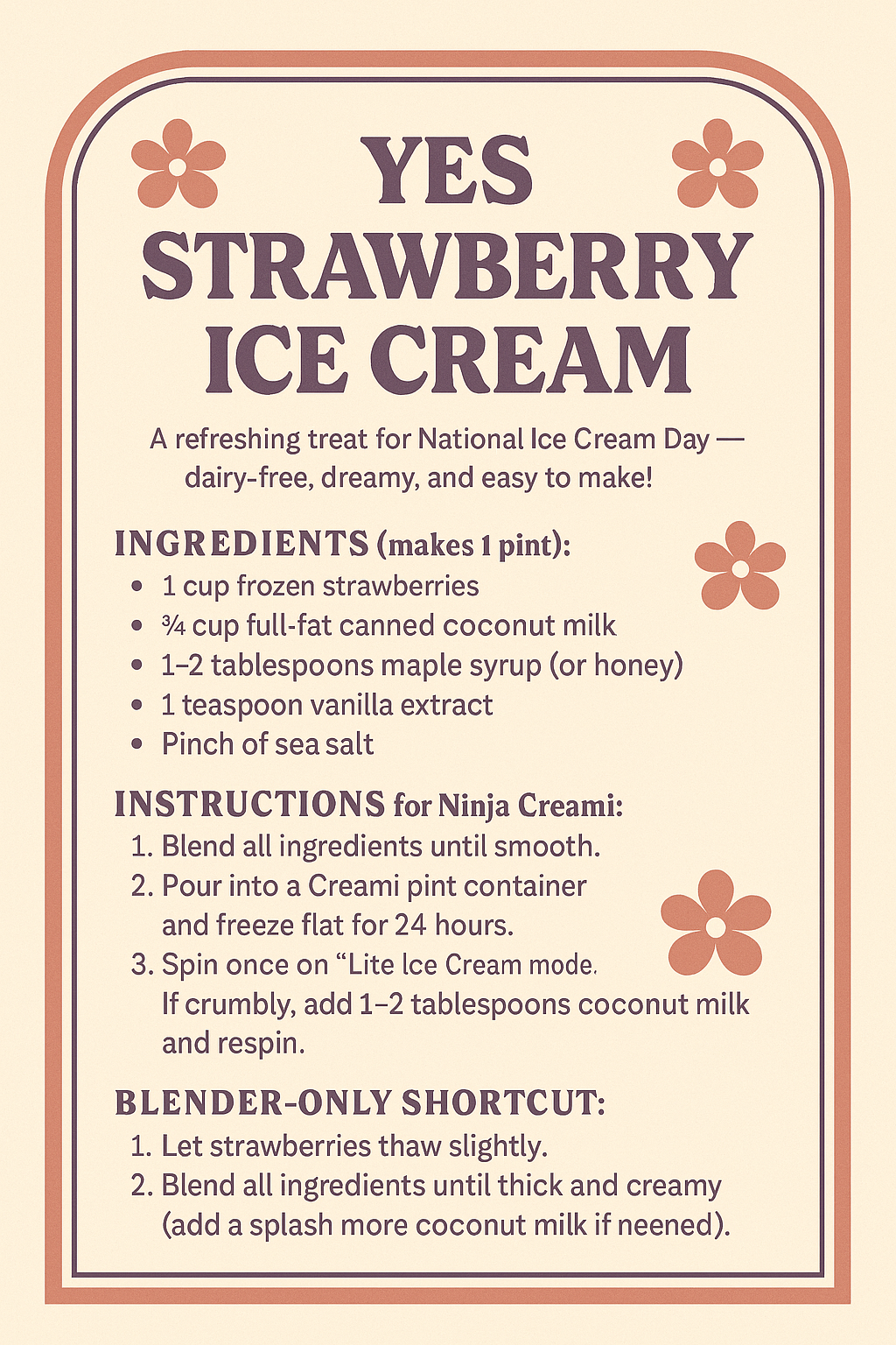 YES Nice Cream Recipe